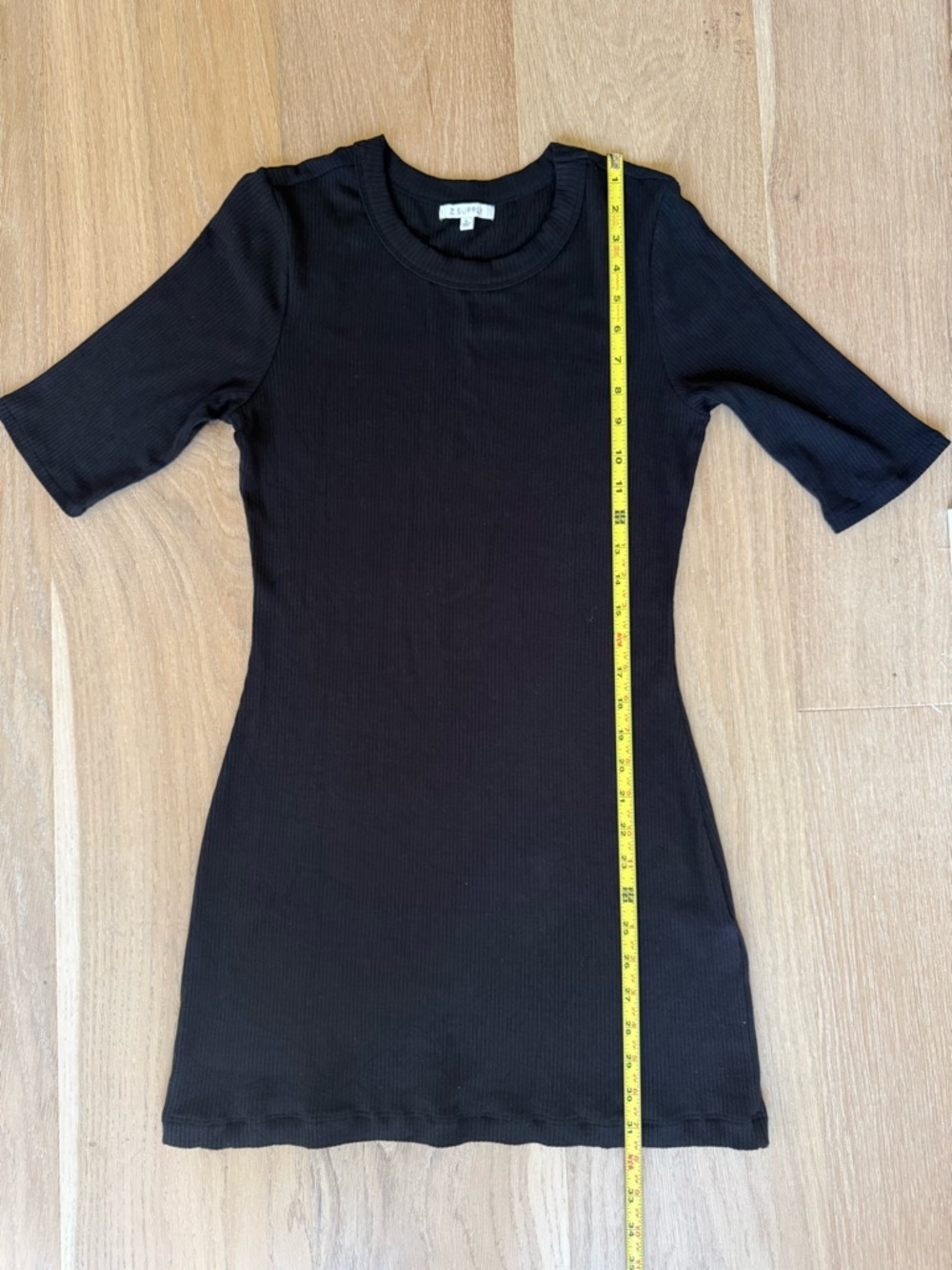 Z Supply Black Ribbed Crewneck Mini Dress - Picture 3 of 7